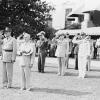 President Truman and French President Charles de Gaulle during welcoming ceremonies on the White House lawn
