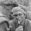 Marines smoking in Vietnam