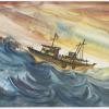 Watercolor painting, Fleeing for Liberty