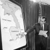 Nixon with map of Cambodia