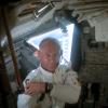 Astronaut Aldrin in the Lunar Module