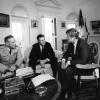 Kennedy, McNamara, and Taylor in the Oval Office at the White House