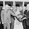 President Truman receives a turkey
