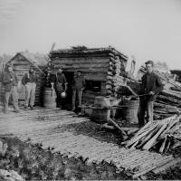 1. Log hut company kitchen, 1864.