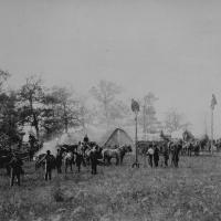 18. Constructing telegraph lines, April 1864