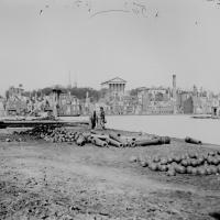 117. Ruins in front of the Capitol, 1865.