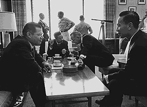 Honolulu Conference: Secretary of Defense Robert McNamara, Prime Minister Nguyen Cao Ky (South Vietnam), President Lyndon B. Johnson and Lieutenant General Nguyen Van Thieu