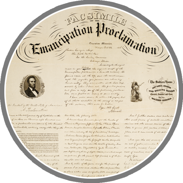 Emancipation Proclamation circle portal graphic