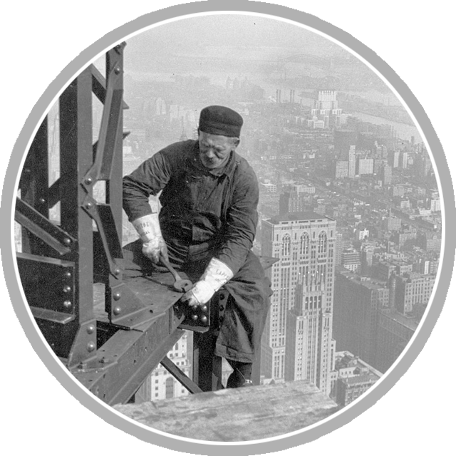 Photograph of a Workman on the Framework of the Empire State Building