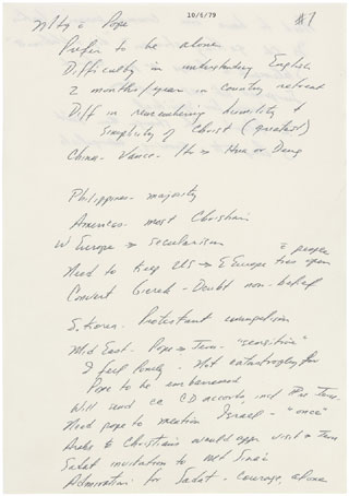 note notes taking carter pope template meeting private john guided paul ii 1979 history handwritten jimmy pdf october president archives