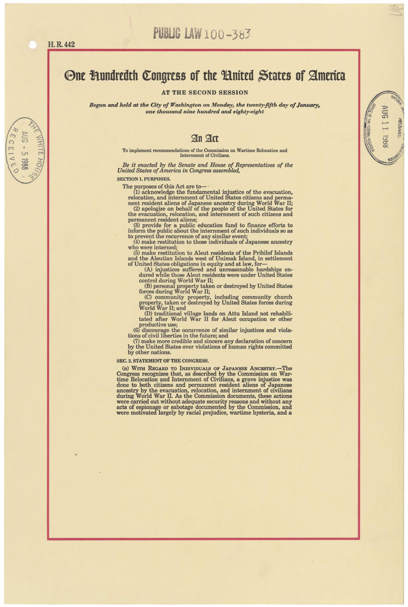 Today's Document • …to acknowledge the fundamental injustice of the...